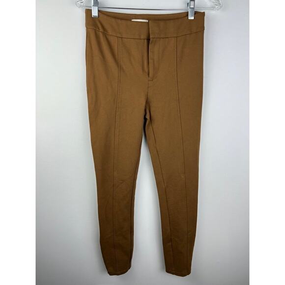 Anthropologie The Essential Slim Ponte Knit Ankle Pant Brown 2 - Picture 1 of 6